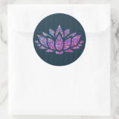 Tranquil Blauwgroen & Regenboog Lotus Flower Stick Ronde Sticker (Tas)
