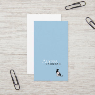 Tranquil Blue Calico Cloud Cat Minimal Visitekaartje