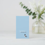 Tranquil Blue Calico Cloud Cat Minimal Visitekaartje (Staand voorkant)