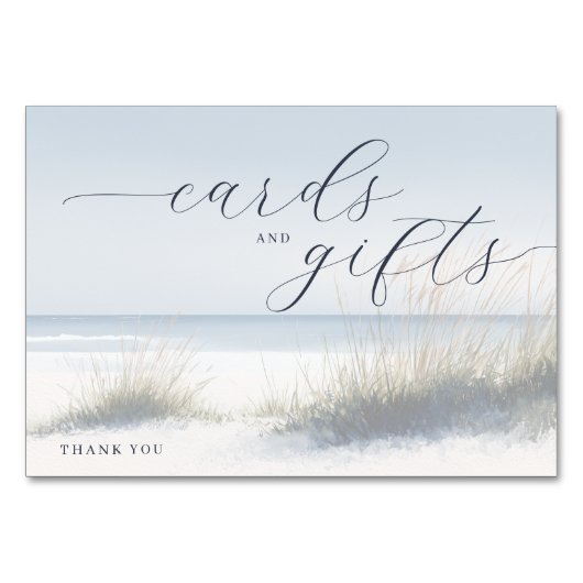 Tranquil Blue Minimalist Beach Waves Kaart (Voorkant)