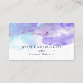Tranquil Blue Paarse Waterverf Visitekaartje (Voorkant)