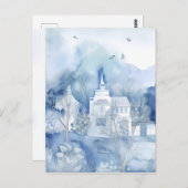 Tranquil Blue Village – Boho Landscape Briefkaart (Voorkant / Achterkant)