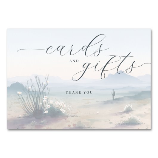 Tranquil Blue Watercolor Desert Landscape Kaart (Voorkant)