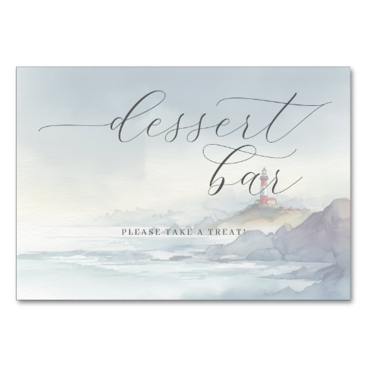 Tranquil Blue Watercolor Lighthouse Scene Kaart (Voorkant)