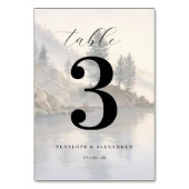 Tranquil Blue Watercolor Pine Trees Kaart (Achterkant)