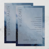 Tranquil Blue Watercolor Waves Programmakaart (Voorkant / Achterkant)