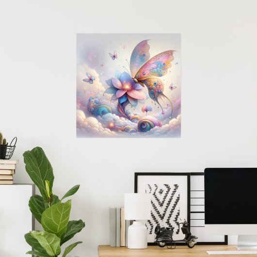 Tranquil Butterfly Poster (Thuiskantoor)