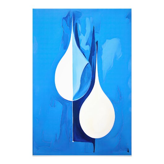 Tranquil Cerulean Lines Abstract Foto Afdruk (Voorkant)
