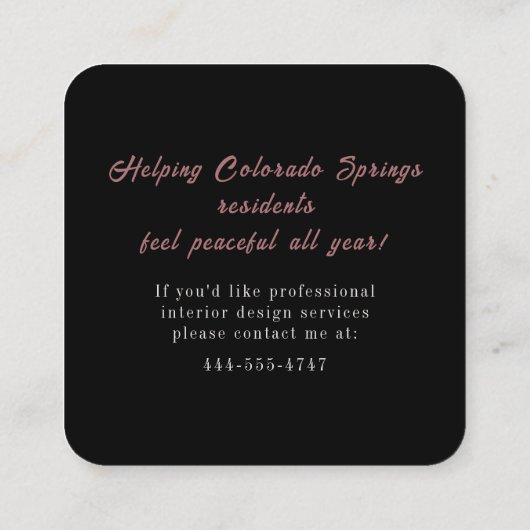 Tranquil Cherry Blossom Business Card Vierkante Visitekaartje (Achterkant)