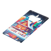 Tranquil Christmas Creditkaart Flessenopener (Voorkant Gekanteld)