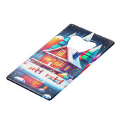 Tranquil Christmas Creditkaart Flessenopener (Achterkant Gekanteld)