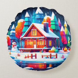 Tranquil Christmas Rond Kussen