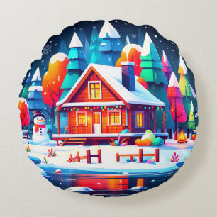 Tranquil Christmas Rond Kussen