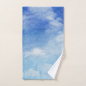 Tranquil Custom Sky Dreams Waterverf Blauw & Wit Bad Handdoek (Handdoek)