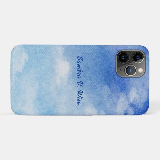 Tranquil Custom Sky Dreams Waterverf Blauw & Wit Case-Mate iPhone Case (Achterkant (horizontaal))