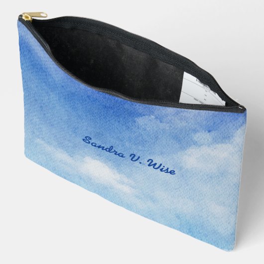 Tranquil Custom Sky Dreams Waterverf Blauw & Wit Etui (Open)