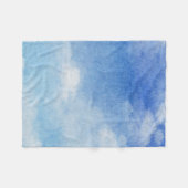 Tranquil Custom Sky Dreams Waterverf Blauw & Wit Fleece Deken (Voorkant (Horizontaal))