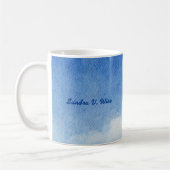 Tranquil Custom Sky Dreams Waterverf Blauw & Wit Koffiemok (Links)