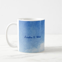 Tranquil Custom Sky Dreams Waterverf Blauw & Wit Koffiemok