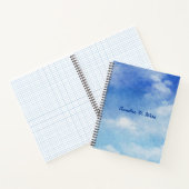 Tranquil Custom Sky Dreams Waterverf Blauw & Wit Notitieboek (Binnen)