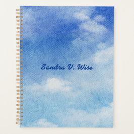 Tranquil Custom Sky Dreams Waterverf Blauw & Wit Planner