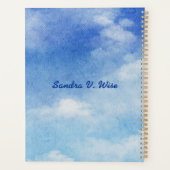 Tranquil Custom Sky Dreams Waterverf Blauw & Wit Planner (Achterkant)
