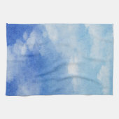 Tranquil Custom Sky Dreams Waterverf Blauw & Wit Theedoek (Horizontaal)