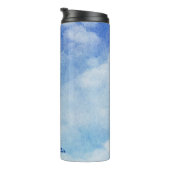 Tranquil Custom Sky Dreams Waterverf Blauw & Wit Thermosbeker (Geroteerd rechts)