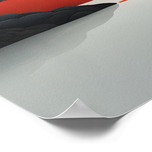 Tranquil Dawn: Een sereen Japans landschap Poster (Hoek)