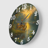 Tranquil deer family in sunlit forest grote klok (Hoek)