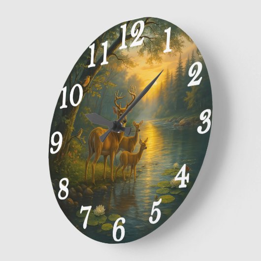 Tranquil deer family in sunlit forest grote klok (Hoek)