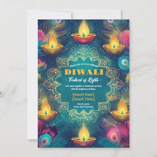 Tranquil Diwali Aura Kaart (Voorkant)