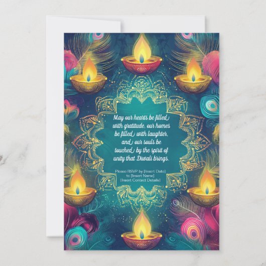 Tranquil Diwali Aura Kaart (Achterkant)