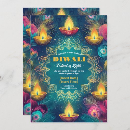 Tranquil Diwali Aura Kaart (Voorkant / Achterkant)