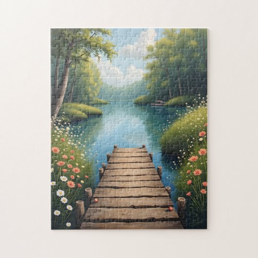 Tranquil Dock at Sunrise Puzzle Legpuzzel (Verticaal)