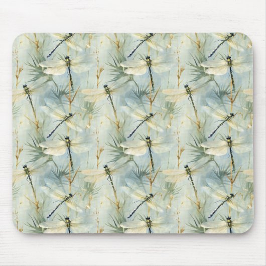 Tranquil Dragonfly Watercolor-stijl Muismat (Voorkant)