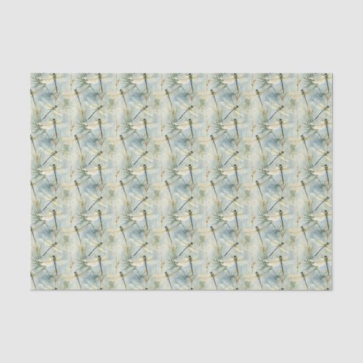 Tranquil Dragonfly Watercolor-stijl Tissuepapier (Voorkant)