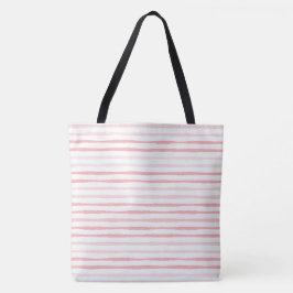 Tranquil Dusty Pink Stripes Tote Bag