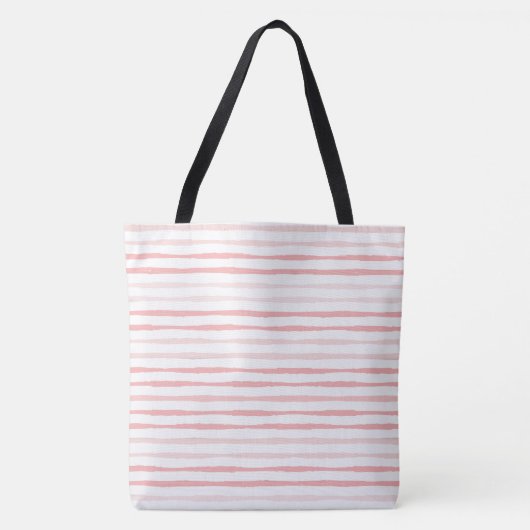 Tranquil Dusty Pink Stripes Tote Bag (Voorkant)