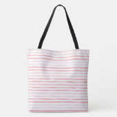 Tranquil Dusty Pink Stripes Tote Bag (Achterkant)