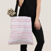 Tranquil Dusty Pink Stripes Tote Bag (Dichtbij)