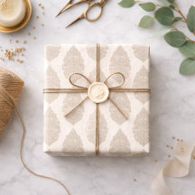 Tranquil Elegance: Sepia Henna Patroon Tissue Pape