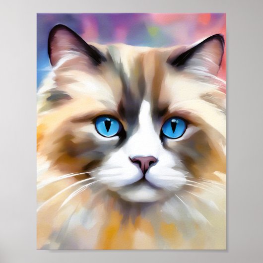 Tranquil Elegant Ragdoll Cat Poster (Voorkant)