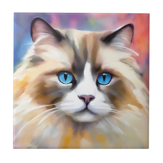 Tranquil Elegant Ragdoll Cat Tegeltje (Voorkant)