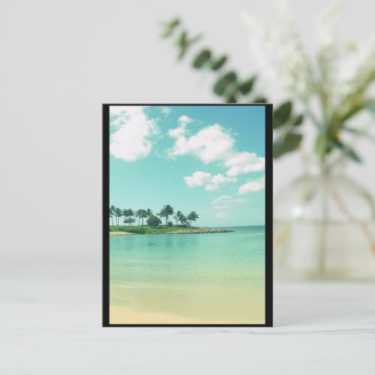 Tranquil en Serene Turquoise Beach in Hawaii Briefkaart (Staand voorkant)