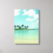 Tranquil en Serene Turquoise Beach in Hawaii Canvas Afdruk (Voorkant)