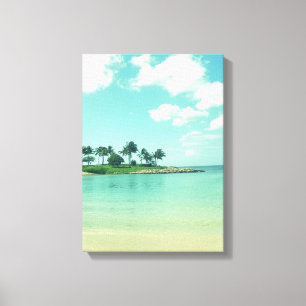 Tranquil en Serene Turquoise Beach in Hawaii Canvas Afdruk