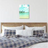 Tranquil en Serene Turquoise Beach in Hawaii Canvas Afdruk (Insitu (Slaapkamer))
