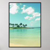 Tranquil en Serene Turquoise Beach in Hawaii Poster (Voorkant)