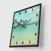 Tranquil en Serene Turquoise Beach in Hawaii Vierkante Klok (Hoek)